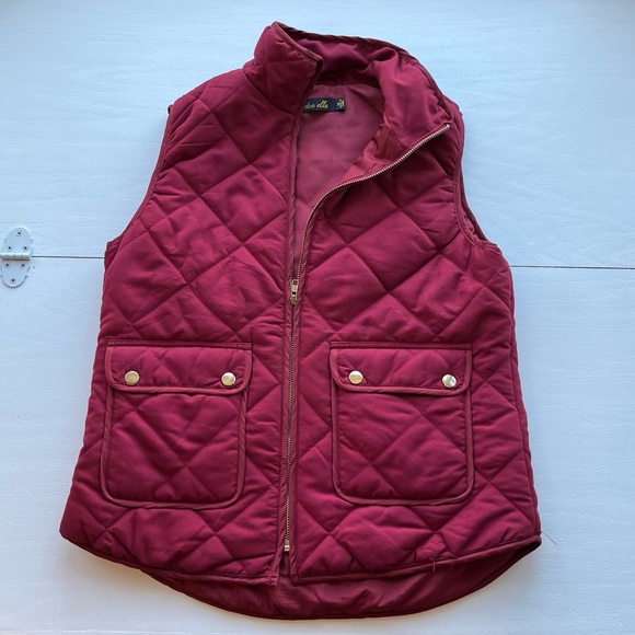 Maroon Quilted Vest - Picture 2 of 14